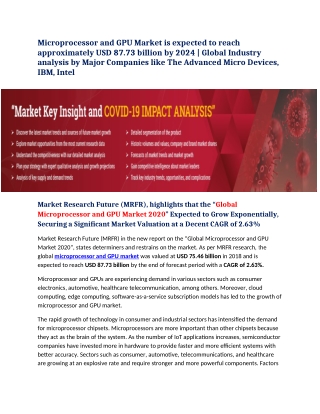 Microprocessor and GPU Market