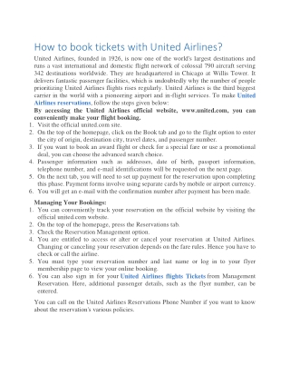 How to book tickets with United Airlines