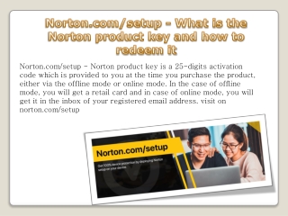 Norton.com/setup - What is the Norton product key and how to redeem it