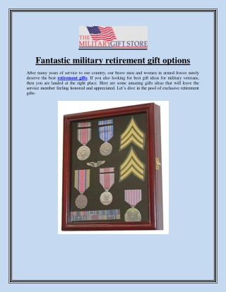 Fantastic military retirement gift options