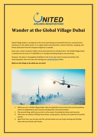 Wander at the Global Village Dubai