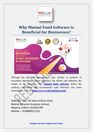 Why Mutual Fund Software is Beneficial for Businesses?