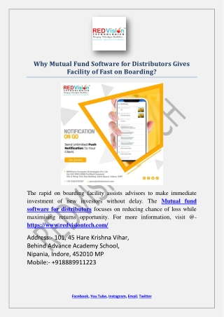 Why Mutual Fund Software for Distributors Gives Facility of Fast on Boarding?