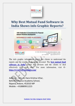 Why Best Mutual Fund Software in India Shows info Graphic Reports?