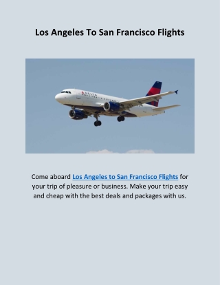 Los Angeles To San Francisco Flights