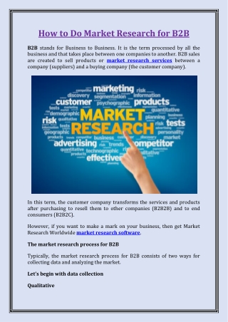 How to Do Market Research for B2B - Market Research Company