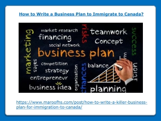 How to Write a Business Plan to Immigrate to Canada