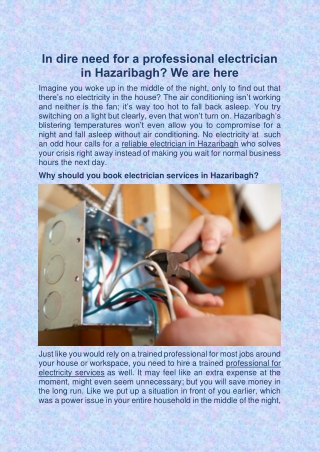 Book Electricians in Hazaribagh