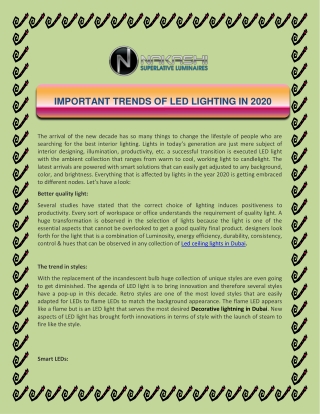 IMPORTANT TRENDS OF LED LIGHTING IN 2020