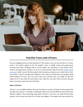 Find Elite Tutors with ViTutors