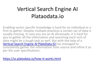 Vertical Search Engine AI Plataodata.io