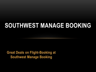 Southwest Manage Booking