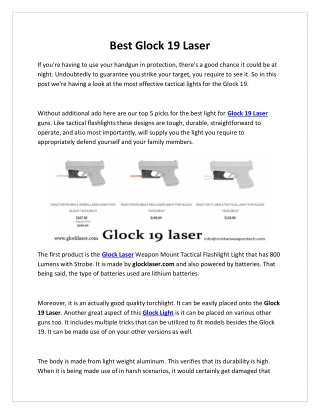 Best Glock 19 Laser