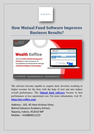 How Mutual Fund Software Improves Business Results?