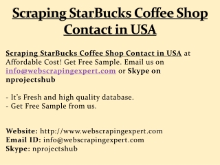 Scraping StarBucks Coffee Shop Contact in USA