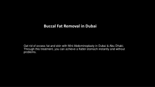 Buccal Fat Removal in Dubai