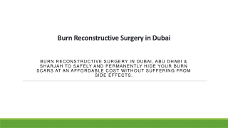 Burn Reconstructive Surgery in Dubai