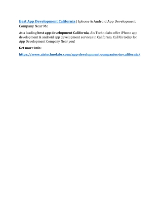 Best App Development California | Iphone & Android App Development Company Near Me
