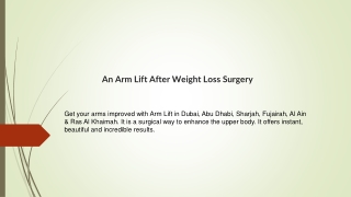 An Arm Lift After Weight Loss Surgery