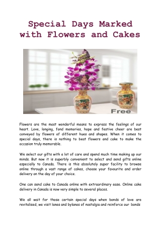 Special Days Marked with Flowers and Cakes