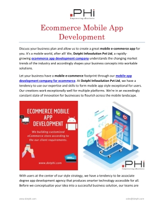 Ecommerce Mobile App Development