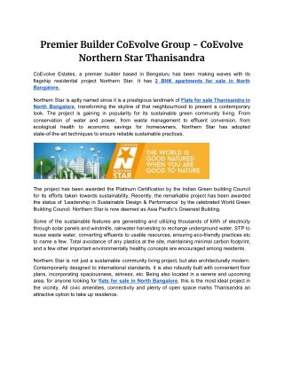 Premier Builder CoEvolve Group - CoEvolve Northern Star Thanisandra