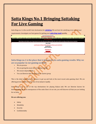 Get know about satta king game