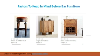 Factors to Keep In Mind Before Bar Furniture