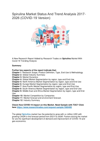 Spirulina Market Status And Trend Analysis 20172026