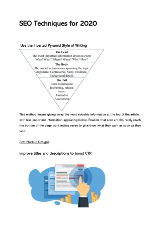 SEO Techniques for 2020