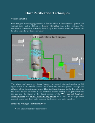 Dust Purification Techniques