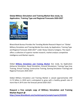 Global Military Simulation and Training Market Size study and Forecast 2020-2027