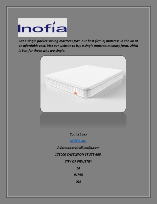 Best Firm Mattress in Uk | Inofia.co.uk