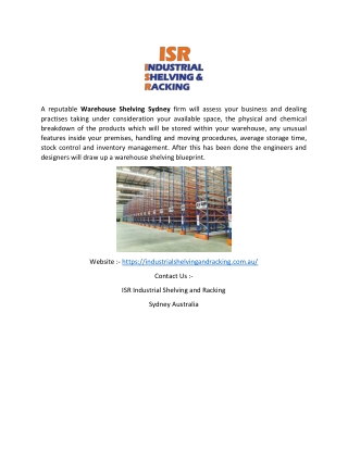 Warehouse Racking Systems Sydney | Industrialshelvingandracking.com.au