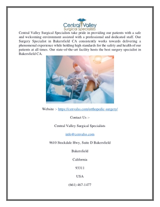 Knee Replacement in Bakersfield Ca | Cenvalss.com