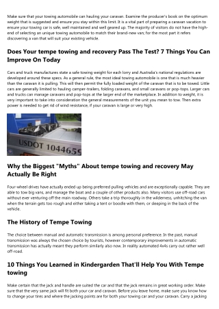 How To Explain Tempe Towing And Recovery To A Five-year-old