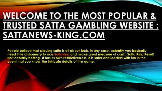 Trusted satta news gambling website