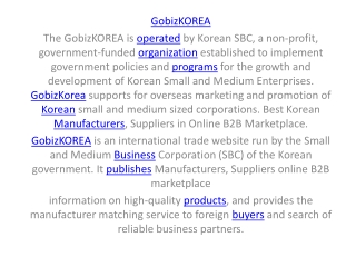 GobizKOREA is the best  international trade website for you
