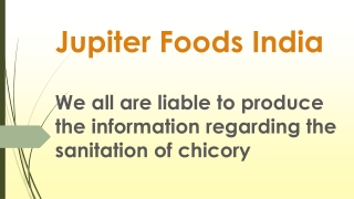 we all are liable to produce the information regarding the sanitation of chicory