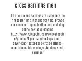 cross earrings men