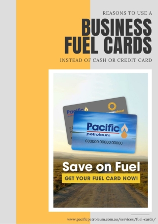 Reasons To Use A Business Fuel Cards Instead of Cash or Credit Card