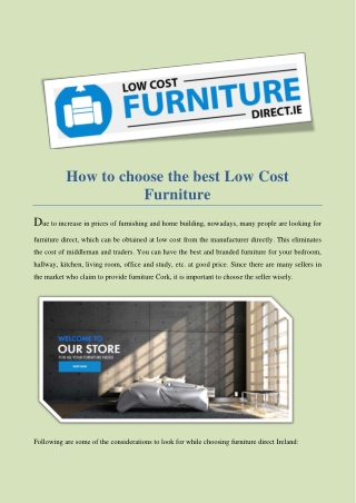 Choose the best Low Cost Furniture