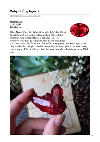 Ruby ( Hồng Ngọc )