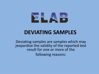 Deviating Samples Analysis and Checking Lab-ELAB