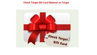 Check Target Gift Card Balance on Target