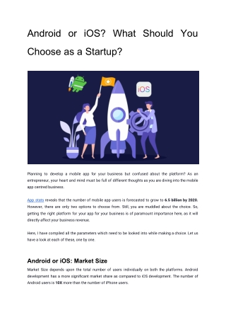 Android or iOS? What Should you Choose as a Startup?