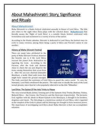 About Mahashivratri: Story, Significance and Rituals