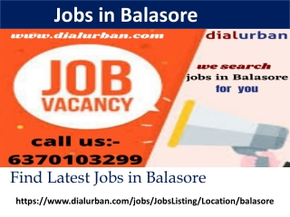 Jobs in Balasore