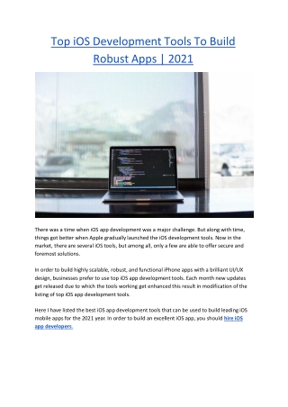 Top iOS Development Tools To Build Robust Apps | Best iOS Development Tools