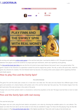 Play Finn And The Swirly Spin With Real Money